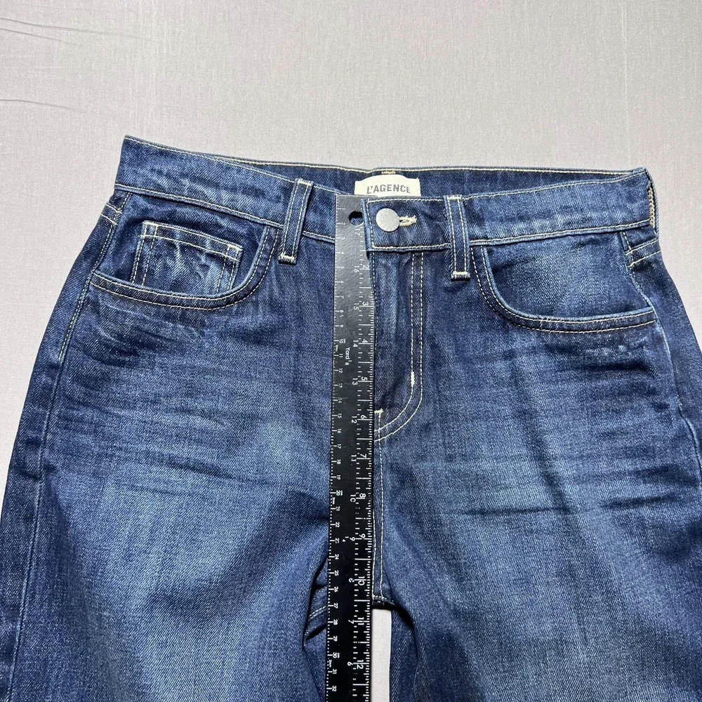 L'Agence Alicent Wide Leg Merrit Jeans Womens‎ 24 Blue High Rise Denim (28x32.5)
